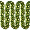 Image de Guirlande De Noël Lumineuse Décoration En Sapin Artificiel Avec Lumières Blanc Chaud Pour Porte Fenêtre Balustrade 10 M 200 Leds
