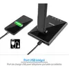 Image de Lampe de bureau LED port USB 5 niveaux de luminosité 3 couleurs lumière tactile blanc-chaud lampe de bureau liseuse noir