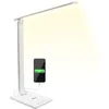 Image de Lampe De Bureau Led Avec Port De Charge Usb 7 Niveaux 12 W Blanc - Monzana