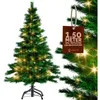 Image de Sapin De Noël Artificiel 140-180cm Support Inclus Arbre De Noël Décoration Standard 150 Cm