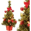 Image de Mini Sapin De Noël 26/36 Cm Batteries/câble Usb Pvc 35/20 Pointes Décoration Mini Sapin