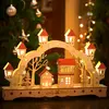 Image de Monzana Arc lumineux de Noël "Paysage" à 8 LED décoration en bois illumination intérieur effet 3D arche lumineuse fêtes