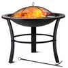 Image de Gardebruk - Brasero Rond Sevilla Ø 76 Cm Acier Laqué Pierres Mosaïque Couvercle Jardin
