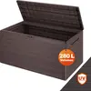 Image de CASARIA® Coffre de rangement Brun 280 L Poignées latérales Malle de rangement Intérieur Extérieur Jardin Terrasse Balcon