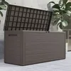 Image de Deuba - Casaria® Coffre De Rangement Brun 280 L Poignées Latérales Malle De Rangement Intérieur Extérieur Jardin Terrasse Balcon Brun