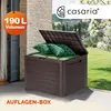 Image de Casaria® Coffre de Jardin Exterieur 190 L Marron - Caisse de rangement étanche Effet Bois - Malle avec poignées latérales pour Jardin Terrasse ou Balcon