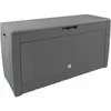 Image de Deuba - Coffre De Rangement Malle 310 Litres Stockage Coussins Avec Roulettes Extérieur Jardin Modèle Au Choix Aspect Rotin - Gris