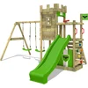 Image de Château fort Fatmoose BoldBaron Boost XXL avec tour d'escalade et balançoire, vert clair