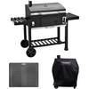 Image de TAINO HERO XXL Kit barbecue au charbon de bois Housse de protection Plaque de cuisson Fumoir Chariot BBQ