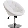 Image de Chaise de bureau HOMCOM 833-357WT, tabouret de travail, chaise de bureau pivotante, réglable en hauteur, cuir synthétique et acier - N