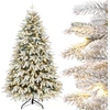Image de Yorbay 210cm Arbre de Noël artificiel Sapin de luxe avec éclairage Blanc Flocons de neige LED pour décoration de Noël