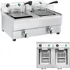 Image de Friteuse électrique double Expondo Royal Catering - 2 x 16 l - 6400 W - Robinet de vidange -