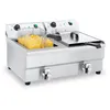 Image de Royal Catering   Friteuse Professionnelle 2 X 16 L   2 Cuves 3600 W   Acier Inoxydable   Robinets De Vidange Pour Nettoyage Facile