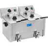 Image de Friteuse électrique double Expondo Royal Catering - 2 x 13 l - 6500 W - Thermostat EGO - Robinet de vidange -