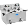Image de Friteuse Électrique Professionnelle Acier Inoxydable Zone Froide 2x13l 2x3250w