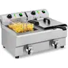 Image de Expondo Royal Catering Friteuse électrique double - 2 x 10 l - 6000 W - Robinet de vidange -