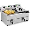 Image de Royal Catering   Friteuse Professionnelle Double 20 L   2 Cuves 3000 W Avec Robinet   Température 50-200 °c   Acier Inoxydable Durable