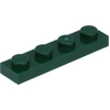 Image de LEGO : 50 Stück Platte 1x4 in Dunkelgrün