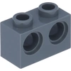 Image de LEGO Technic : 50x Dunkelgrauer Technik-Stein, Größe 1x2, mit 2 Löchern