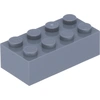 Image de 100 x briques LEGO 2 x 4, gris foncé