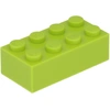 Image de 100 x briques LEGO 2 x 4, vert lime
