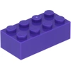 Image de 100 x briques LEGO 2 x 4, violet foncé