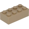 Image de 100 briques LEGO 2x4, beige foncé