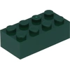 Image de 100 x briques LEGO 2 x 4, vert foncé