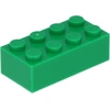 Image de 100x briques LEGO 2x4, vert