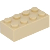 Image de 100 x briques LEGO 2 x 4, beige