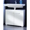Image de trendteam Salle de bains Meuble sous-lavabo Amanda Blanc mélaminé/blanc brillant embouti 60 x 56 x 34 cm
