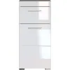 Image de trendteam Élément de rangement pour salle de bains Amanda Blanc mélaminé/blanc brillant thermoformé 37 x 79 x 31 cm