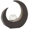 Image de Lindby   Lampe Solaire Led Décorative Adem Marron   Éclairage Extérieur Design En Forme De Lune   Rechargeable Avec Panneau Solaire   31 Cm