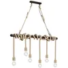 Image de Lindby   Suspension Vintage En Métal 100cm   6 Lampes Avec Cordes De Chanvre   Finition Brossée Dorée Pour Salon Et Salle À Manger