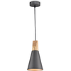 Image de Suspension, métal, bois brun, douille E27