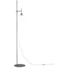 Image de Lampadaire, métal nickelé, verre blanc mat, H 155cm