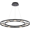 Image de Suspension LED noire, Ring Design, H 150 cm