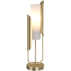 Image de Lampe de table, métal doré, verre blanc, douille E14
