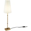 Image de Lampe de table, laiton, métal textile blanc, H 60cm