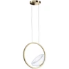 Image de Lampe LED suspendue, anneaux métalliques, couleur laiton, verre