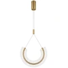Image de Suspension LED alu doré, verre transparent, H 186,5 cm