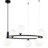 Image de Lampe à suspendre, métal, noir, verre, hauteur 184cm