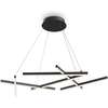 Image de Lampe LED suspendue, aluminium noir, L 66 cm