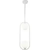 Image de Suspension, métal, 2 flammes, blanc mat, H 204cm