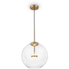Image de Suspension LED, or, verre clair, hauteur réglable H 65 cm