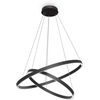 Image de Suspension LED, alu noir, anneaux réglables, H 120 cm