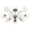 Image de Lustre, métal nickel, verre blanc, 10 flammes, D 90,7cm