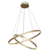 Image de Suspension LED, aluminium laiton, anneaux réglables, H 120 cm