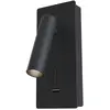 Image de Applique murale LED, spot mobile, métal noir