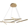 Image de Suspension LED, métal, acrylique, or mat, L 66 cm